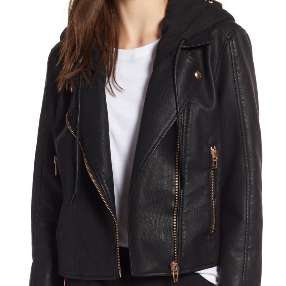 BLANKNYC Moto Jacket with removable hood